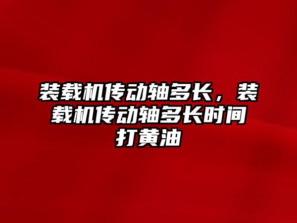 裝載機傳動軸多長，裝載機傳動軸多長時間打黃油