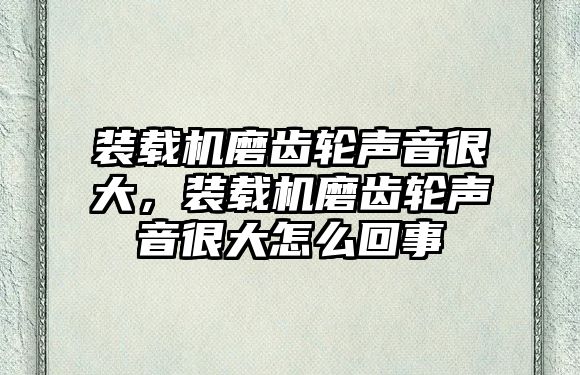 裝載機(jī)磨齒輪聲音很大，裝載機(jī)磨齒輪聲音很大怎么回事