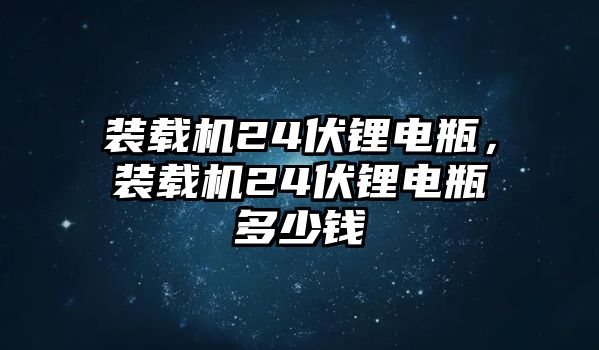 裝載機24伏鋰電瓶，裝載機24伏鋰電瓶多少錢