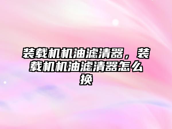 裝載機機油濾清器，裝載機機油濾清器怎么換