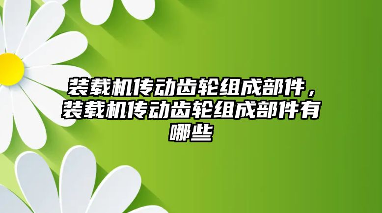 裝載機(jī)傳動齒輪組成部件，裝載機(jī)傳動齒輪組成部件有哪些