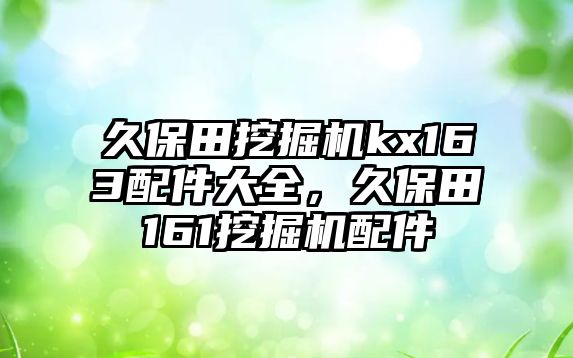 久保田挖掘機kx163配件大全，久保田161挖掘機配件