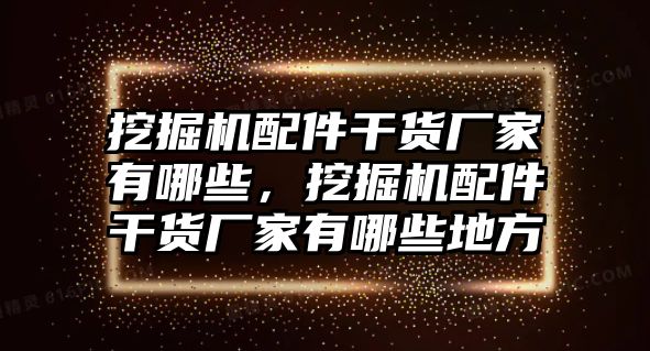 挖掘機(jī)配件干貨廠家有哪些，挖掘機(jī)配件干貨廠家有哪些地方