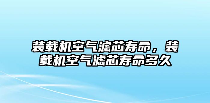 裝載機(jī)空氣濾芯壽命，裝載機(jī)空氣濾芯壽命多久