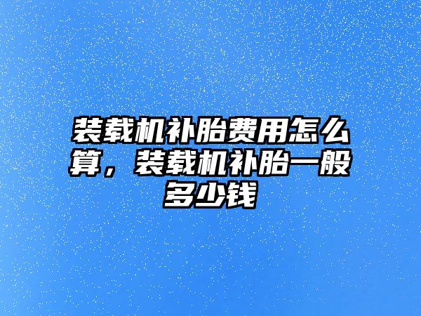 裝載機補胎費用怎么算，裝載機補胎一般多少錢