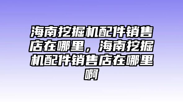 海南挖掘機配件銷售店在哪里，海南挖掘機配件銷售店在哪里啊