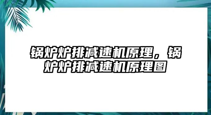 鍋爐爐排減速機原理，鍋爐爐排減速機原理圖