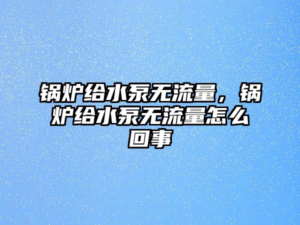 鍋爐給水泵無流量，鍋爐給水泵無流量怎么回事