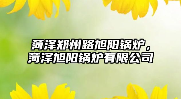 菏澤鄭州路旭陽鍋爐，菏澤旭陽鍋爐有限公司