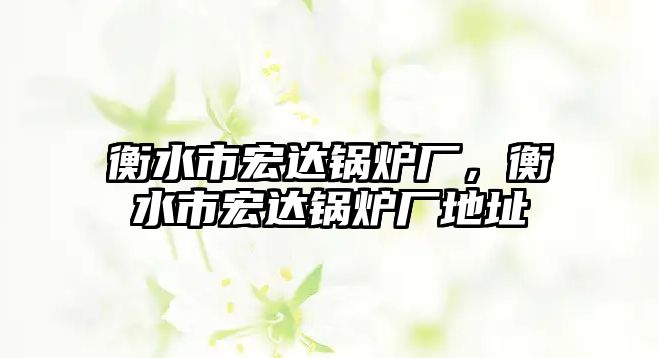 衡水市宏達鍋爐廠，衡水市宏達鍋爐廠地址