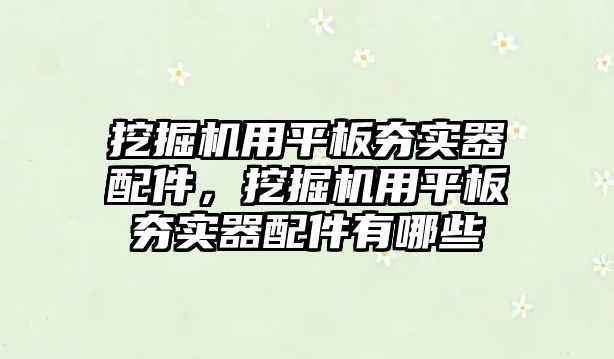 挖掘機用平板夯實器配件，挖掘機用平板夯實器配件有哪些