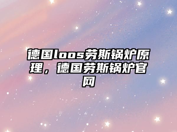 德國loos勞斯鍋爐原理，德國勞斯鍋爐官網(wǎng)