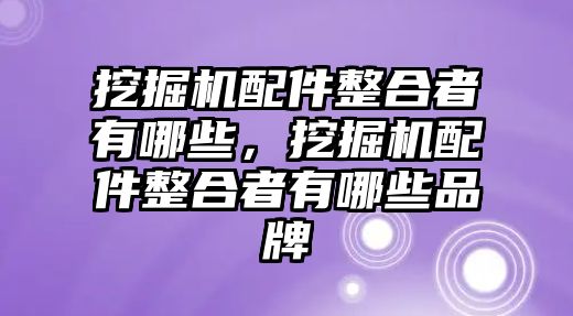 挖掘機(jī)配件整合者有哪些，挖掘機(jī)配件整合者有哪些品牌