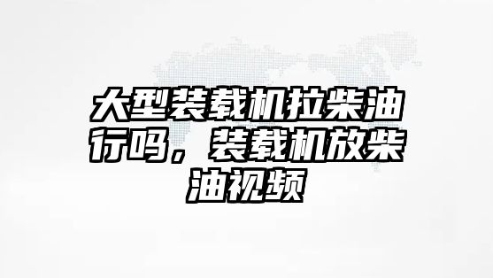 大型裝載機拉柴油行嗎，裝載機放柴油視頻