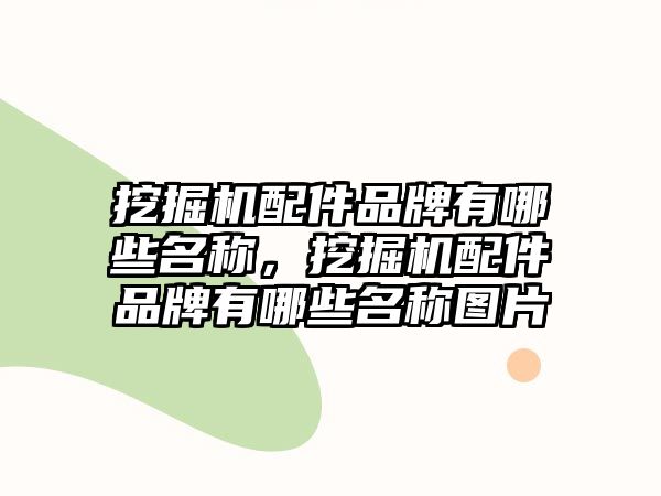 挖掘機配件品牌有哪些名稱，挖掘機配件品牌有哪些名稱圖片