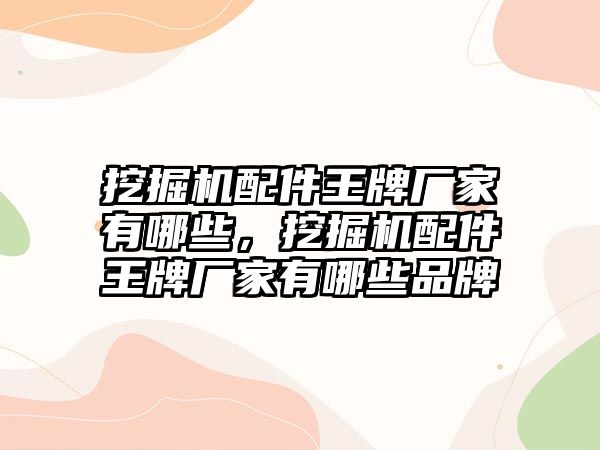 挖掘機配件王牌廠家有哪些，挖掘機配件王牌廠家有哪些品牌