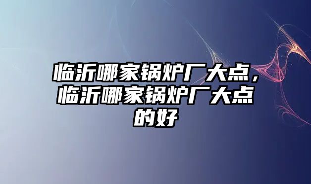 臨沂哪家鍋爐廠大點，臨沂哪家鍋爐廠大點的好