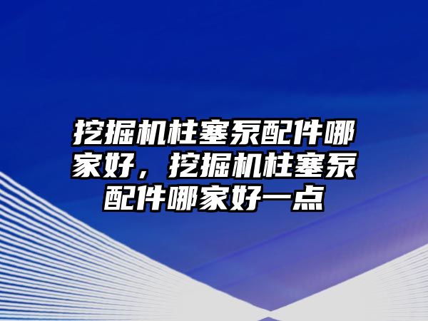 挖掘機(jī)柱塞泵配件哪家好，挖掘機(jī)柱塞泵配件哪家好一點(diǎn)