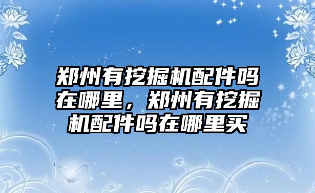 鄭州有挖掘機(jī)配件嗎在哪里，鄭州有挖掘機(jī)配件嗎在哪里買