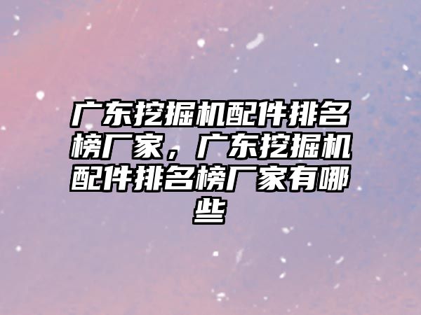 廣東挖掘機(jī)配件排名榜廠家，廣東挖掘機(jī)配件排名榜廠家有哪些