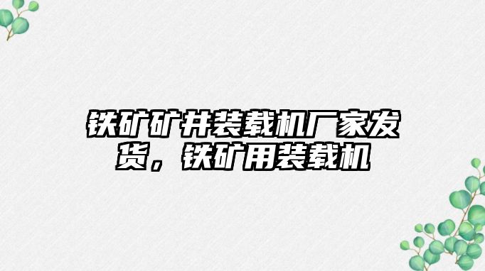 鐵礦礦井裝載機(jī)廠家發(fā)貨，鐵礦用裝載機(jī)