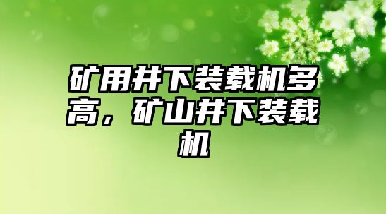 礦用井下裝載機多高，礦山井下裝載機