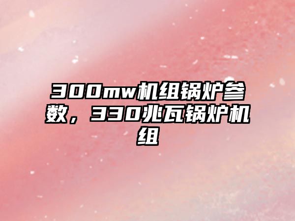 300mw機組鍋爐參數(shù)，330兆瓦鍋爐機組