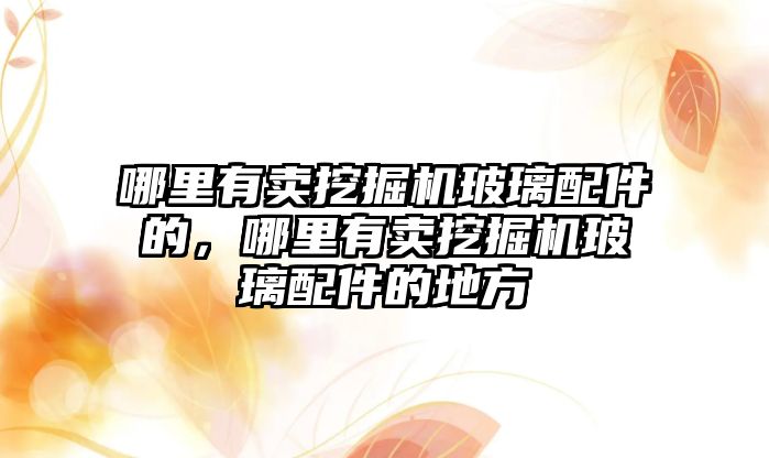 哪里有賣挖掘機玻璃配件的，哪里有賣挖掘機玻璃配件的地方