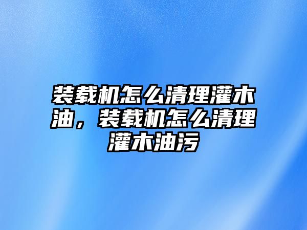 裝載機怎么清理灌木油，裝載機怎么清理灌木油污