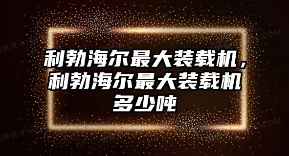 利勃海爾最大裝載機(jī)，利勃海爾最大裝載機(jī)多少噸