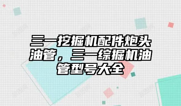 三一挖掘機(jī)配件炮頭油管，三一綜掘機(jī)油管型號(hào)大全