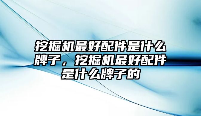 挖掘機(jī)最好配件是什么牌子，挖掘機(jī)最好配件是什么牌子的