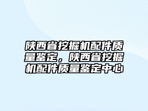 陜西省挖掘機配件質(zhì)量鑒定，陜西省挖掘機配件質(zhì)量鑒定中心