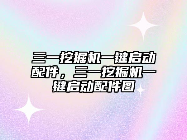 三一挖掘機一鍵啟動配件，三一挖掘機一鍵啟動配件圖