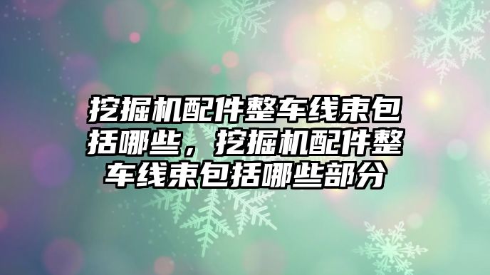 挖掘機(jī)配件整車線束包括哪些，挖掘機(jī)配件整車線束包括哪些部分