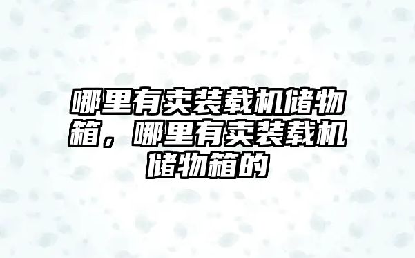 哪里有賣裝載機(jī)儲(chǔ)物箱，哪里有賣裝載機(jī)儲(chǔ)物箱的