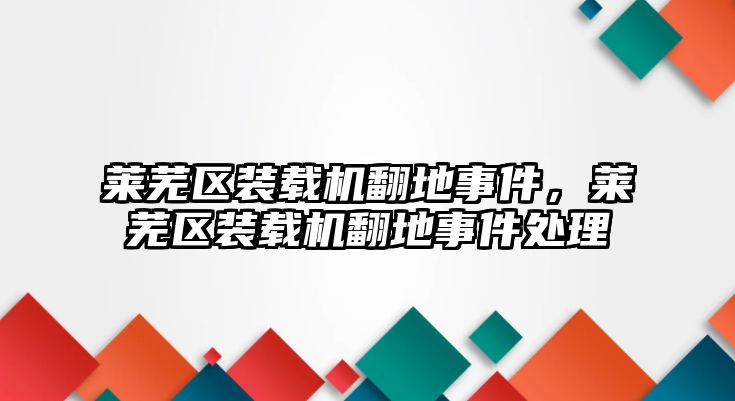 萊蕪區(qū)裝載機(jī)翻地事件，萊蕪區(qū)裝載機(jī)翻地事件處理