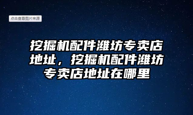 挖掘機配件濰坊專賣店地址，挖掘機配件濰坊專賣店地址在哪里