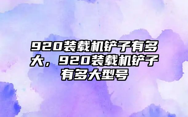 920裝載機(jī)鏟子有多大，920裝載機(jī)鏟子有多大型號(hào)