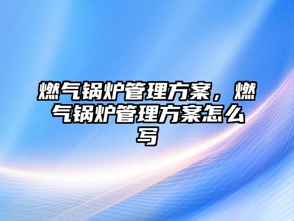 燃?xì)忮仩t管理方案，燃?xì)忮仩t管理方案怎么寫(xiě)