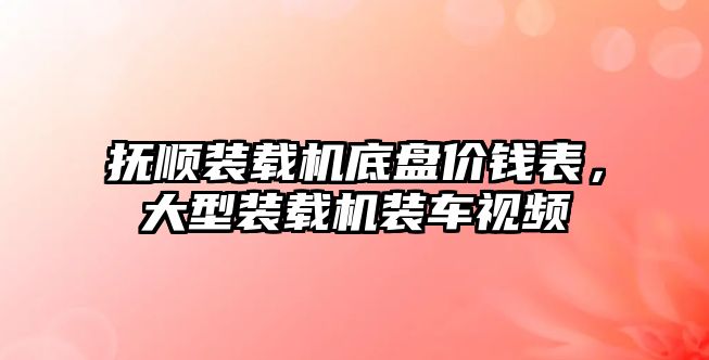 撫順裝載機底盤價錢表，大型裝載機裝車視頻