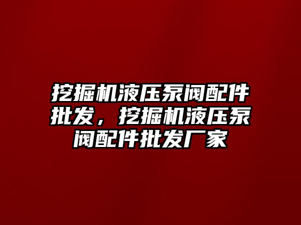 挖掘機液壓泵閥配件批發(fā)，挖掘機液壓泵閥配件批發(fā)廠家