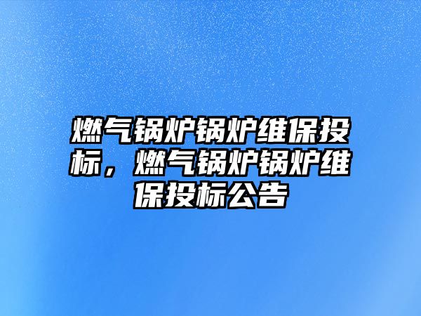 燃氣鍋爐鍋爐維保投標，燃氣鍋爐鍋爐維保投標公告