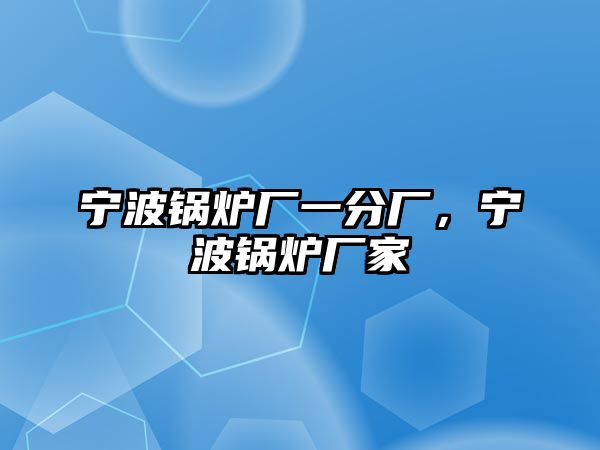 寧波鍋爐廠一分廠，寧波鍋爐廠家