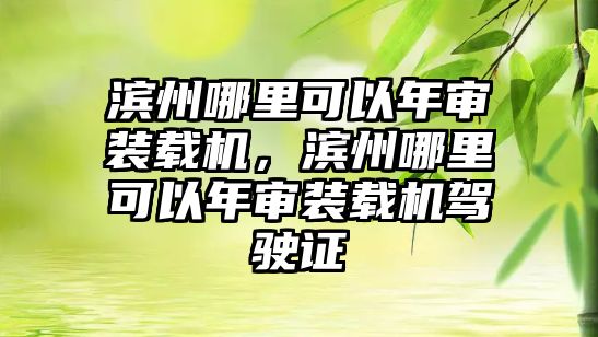 濱州哪里可以年審裝載機(jī)，濱州哪里可以年審裝載機(jī)駕駛證