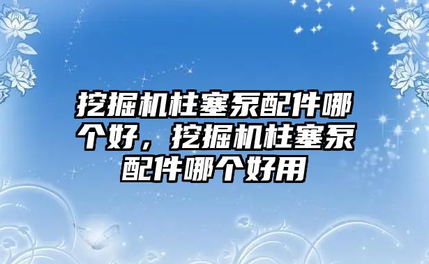 挖掘機柱塞泵配件哪個好，挖掘機柱塞泵配件哪個好用