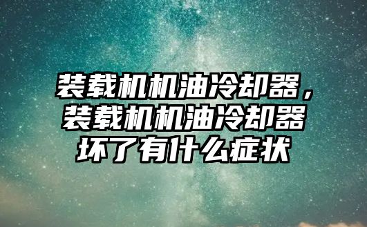 裝載機(jī)機(jī)油冷卻器，裝載機(jī)機(jī)油冷卻器壞了有什么癥狀