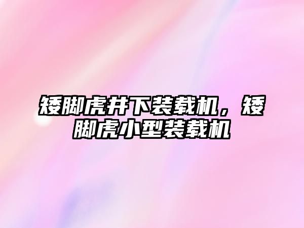 矮腳虎井下裝載機，矮腳虎小型裝載機