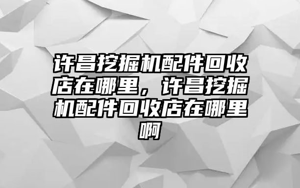 許昌挖掘機(jī)配件回收店在哪里，許昌挖掘機(jī)配件回收店在哪里啊