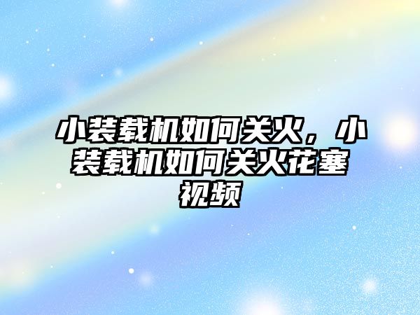 小裝載機如何關火，小裝載機如何關火花塞視頻